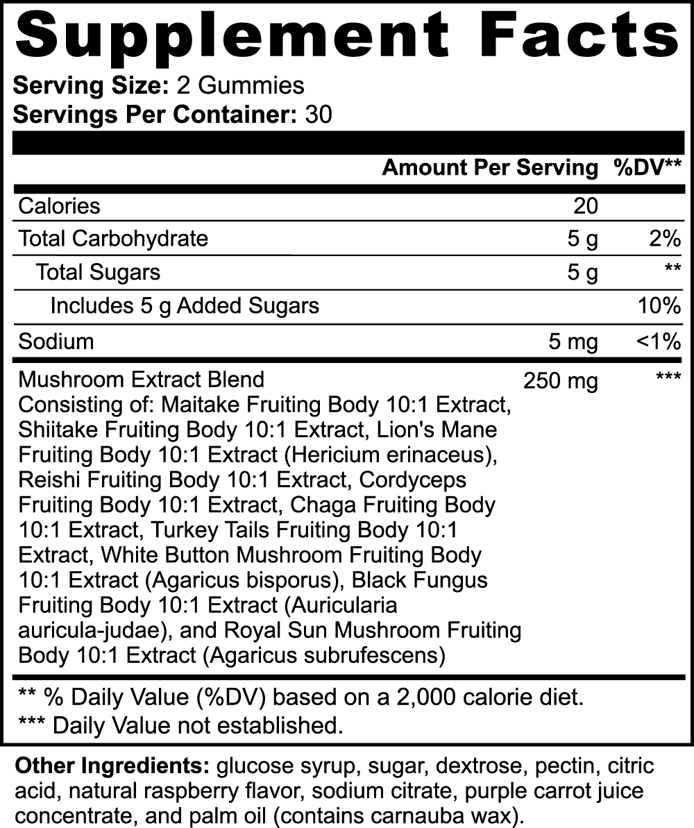 Mushroom Extract Complex - Gummies - Flo Real Life Nutrition