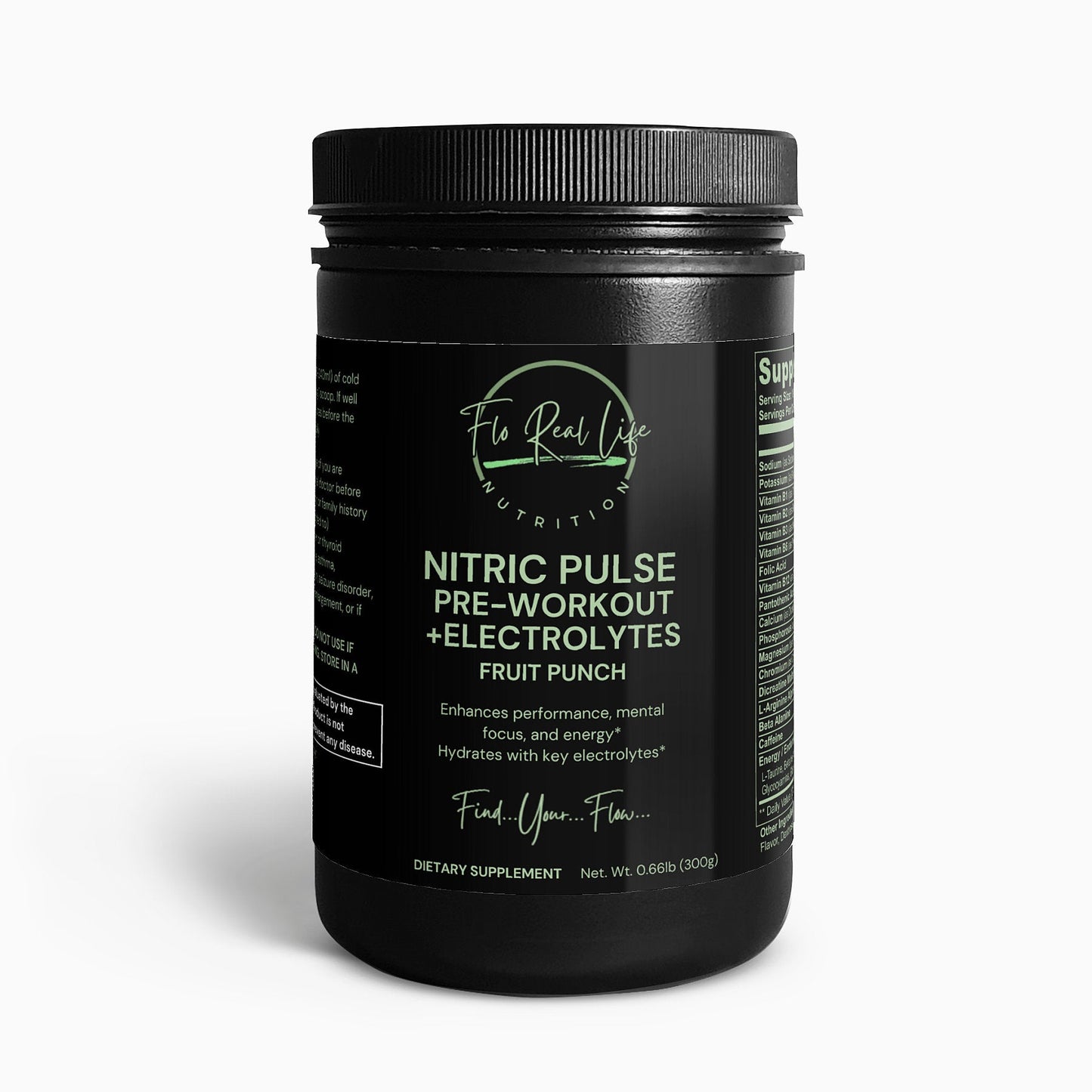 Nitric Pulse Pre - Workout Powder With Electrolytes (Fruit Punch) - Flo Real Life Nutrition