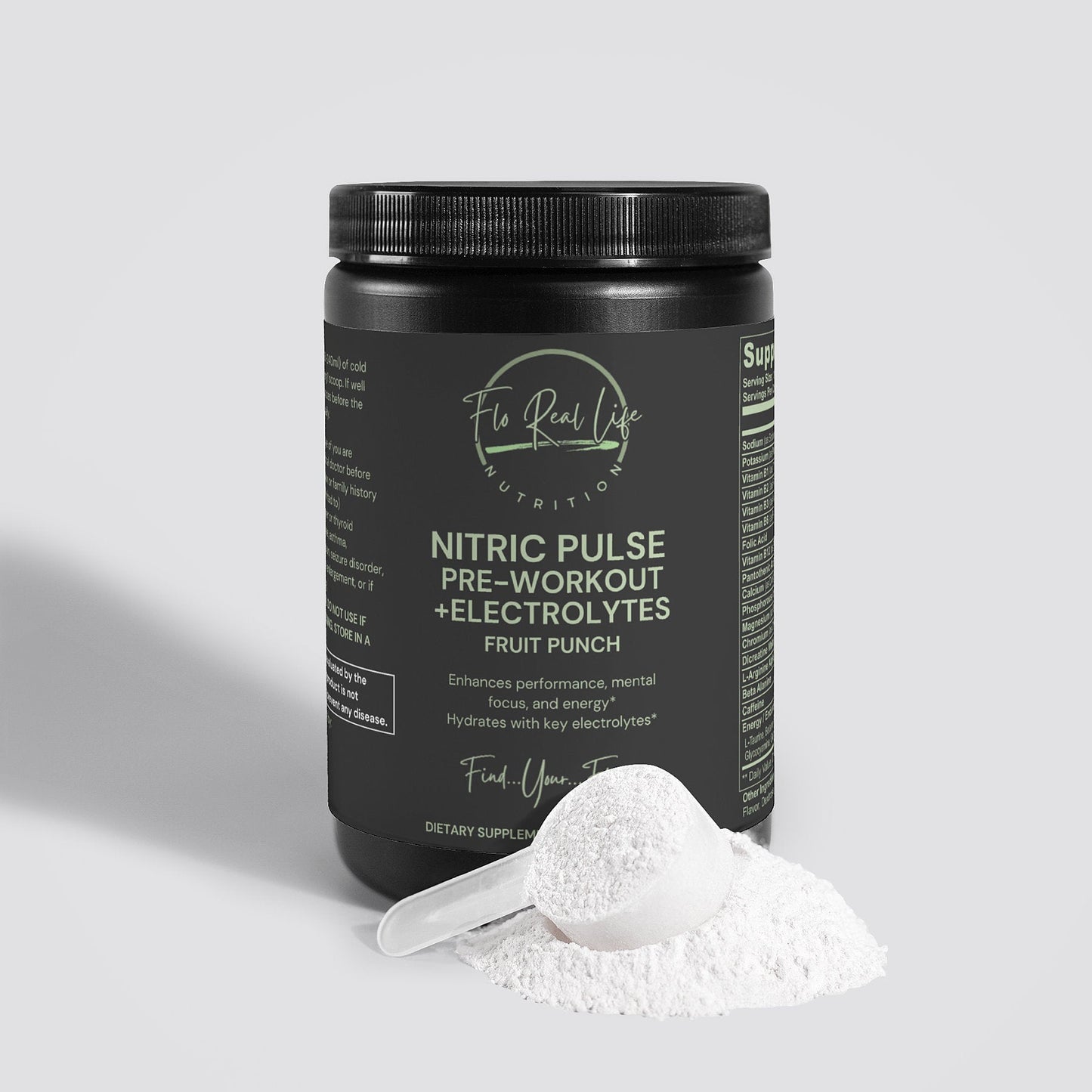 Nitric Pulse Pre - Workout Powder With Electrolytes (Fruit Punch) - Flo Real Life Nutrition