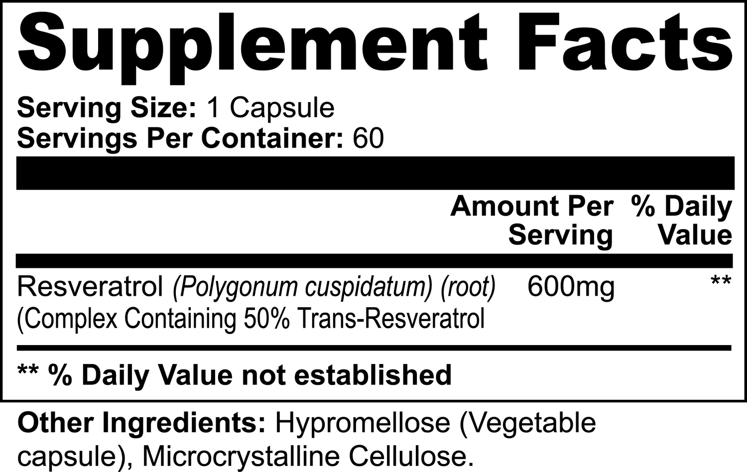 Resveratrol 50% 600mg - Flo Real Life Nutrition